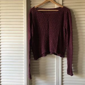 Brandy Melville burgundy cropped sweater